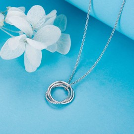 Annamate 30th Birthday Gifts for Women, Sterling Silver 3 Decade Jewelry Gifts Ideas, 30th Birthday Necklace Gifts for Her