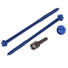 Riyhch 100-Pack 1/4" * 6" Hex Head Concrete Screw Anchor, Concrete Screws, Slotted Concrete Screws, Blue Flat Head Screws, for Anchoring to Masonry, Block or Brick
