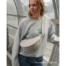 LARKSON Crescent Bag Ladies Pink - Solveig Small - Cross Body Bag Women Sling Shoulder Bag in Half Moon Shape - Womens Dumpling Bag with Adjustable Strap