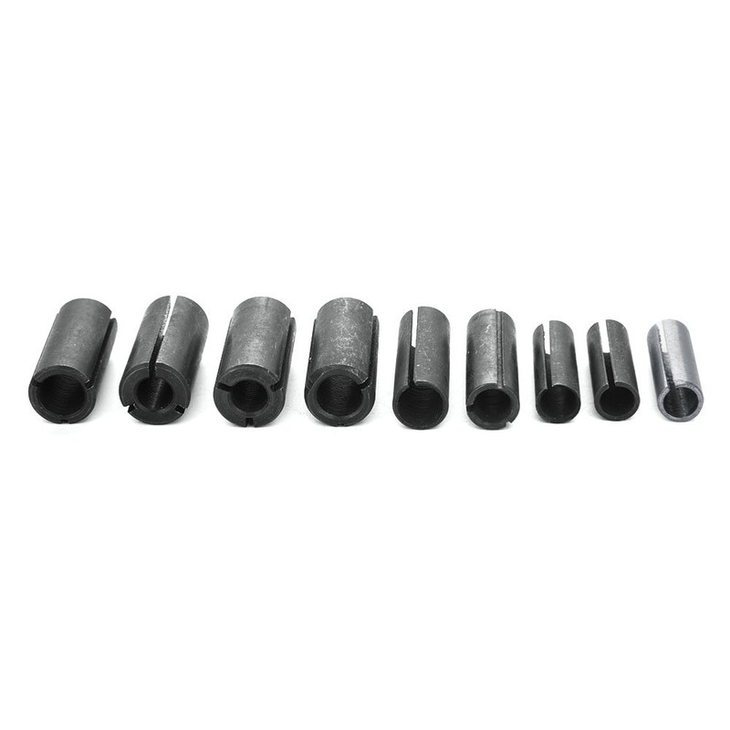 9pcs Router Bit Chuck Collet Adapter Split Bushing Milling Cutter
