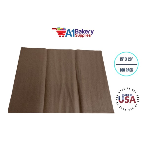 Chocolate Tissue Paper 15 x 20" inches 100pk Premium quality tissue paper A1 bakery supplies
