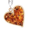 Handmade Amber and Wood Keyring/Keychain Heart, beautiful charm for your