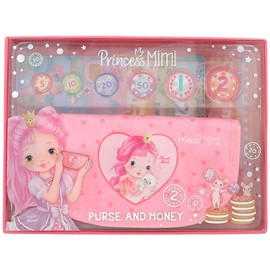 Depesche 12728 Princess Mimi Wallet with Play Money in Pink and Princess Motif, Wallet with Cards, Tickets, Notes and Coins, Multicoloured