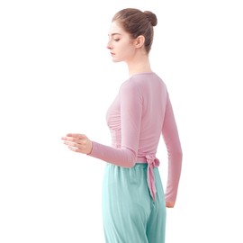 Lovdaswi Women's Self Tie Wrap Top Pink