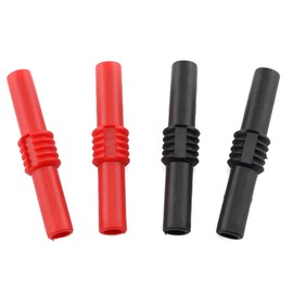 E-outstanding 4PCS 4mm Banana Socket Female to Female Adapter Coupler Connector Extension Insulated Banana Plug Connectors, Black Red