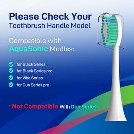 Replacement Toothbrush Heads Compatible with Adults AquaSonic Vibe Series Electric Toothbrush - Brush Heads Refills for Black Series, Duo Series Pro, 8 Pack, White