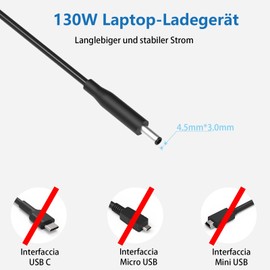 Hafiuege 130W Charger Power Supply for Dell Xps 15 7590 9530 9550 9560 9570 Precision 5510 5530 5540 DA130PM130 HA130PM130 M2800 M3800 Charging Cable
