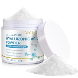 Hyaluronic Acid Powder for Face - High Purity, Water-Soluble Hydrating Powder for DIY Serum, Moisturizer, Skin Care Routine - Deep Moisture, Fine Lines, Anti-Aging Support 120G
