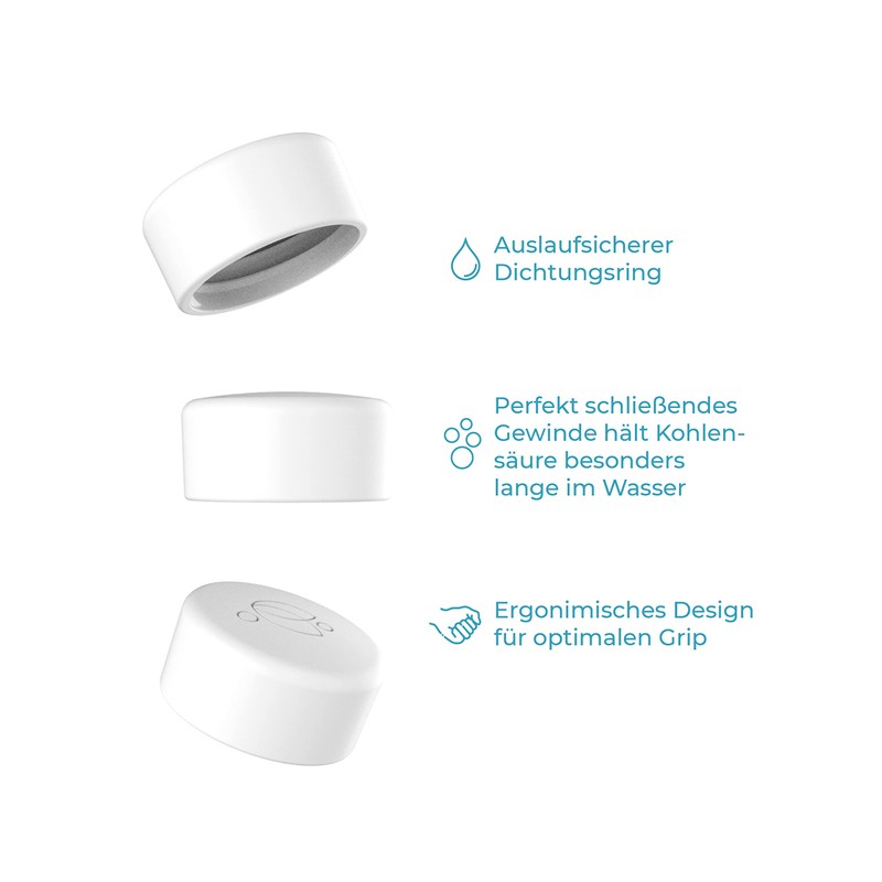 SodaNature® 2 x Premium Bottle Caps for SodaStream Crystal Bottles,