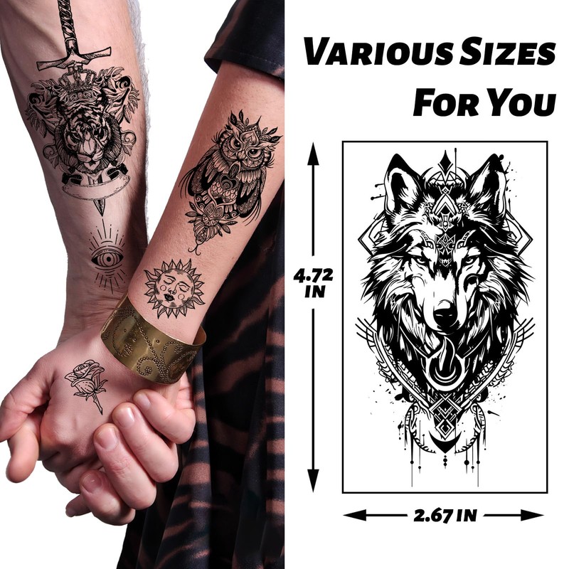 winthrop 80 Sheets Tiny Temporary Tattoos for Adult – Black