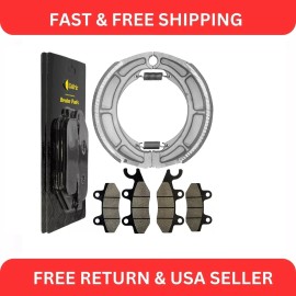 Caltric Front Pads & Rear Brake Shoes for Suzuki LTF500F LT-F500F Quadrunner 500 1998-02