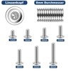 Pack of 20 M8 x 12 mm Rounded Head Screws