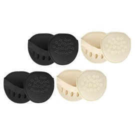 Ipetboom 4 Pairs of Breathable Metatarsal Pad Toe Socks Half Palm Invisible Socks for Women Forefoot Cushioning Sweat-Absorbing Fabric for Everyday Wear and Comfort