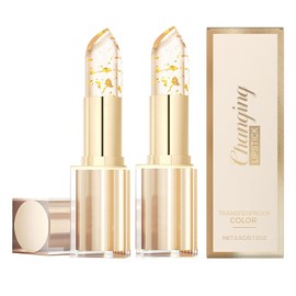 Riroenst Color Changing Lipstick, Transferproof Long Lasting Color Changing Lip Gloss,Moisturizing Tinted Lip Balm for Women (2Pcs)