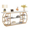 LITTLE TREE Extra Long Console Table, Modern Gold Entryway Table