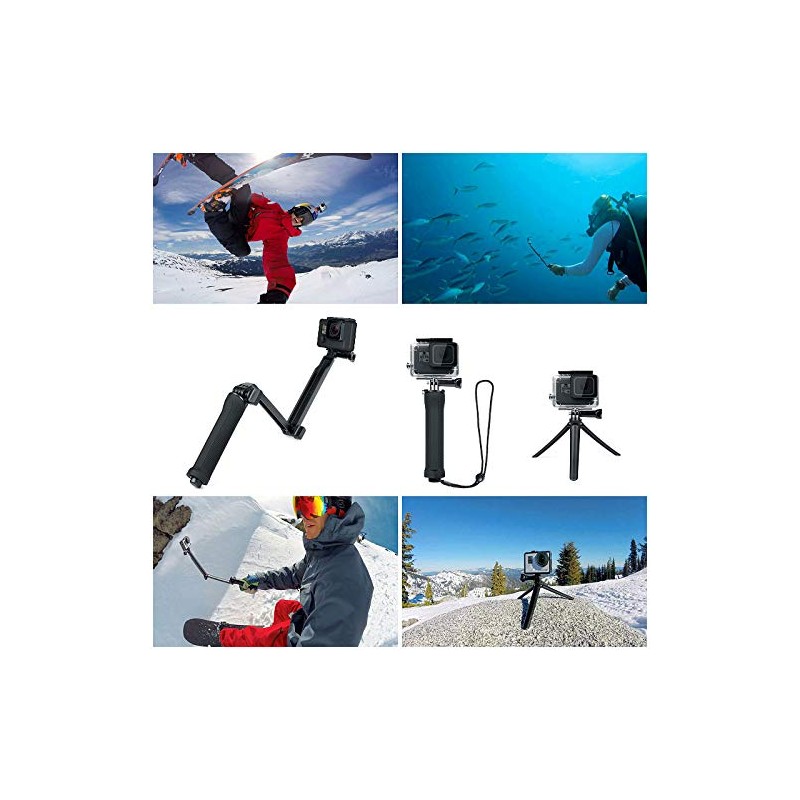 FitStill Waterproof 3 Way Tripod for Go Pro Hero 12/11/10/9/8/7/6/5/4