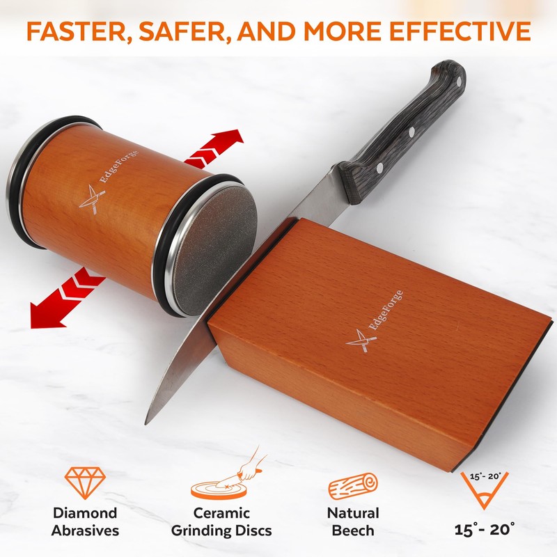EdgeForge™ Rolling Knife Sharpener Kit - Beech Wood Magnetic Rolling