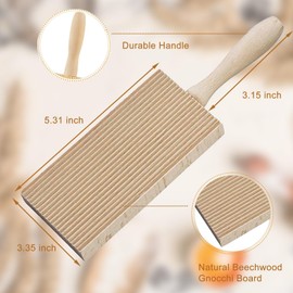 Wooden Gnocchi Board Pasta Machine, Pasta Board for Homemade Gnocchi, Ideal for Pasta, Ravioli and Gnocchi, Compatible with Pasta Machines and Pasta Accessories, Gift for Noodle Lovers