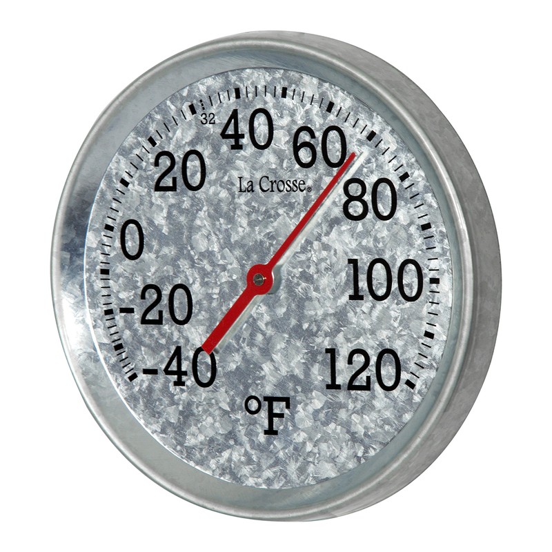 La Crosse 8" Galvanized Metal Thermometer T85234