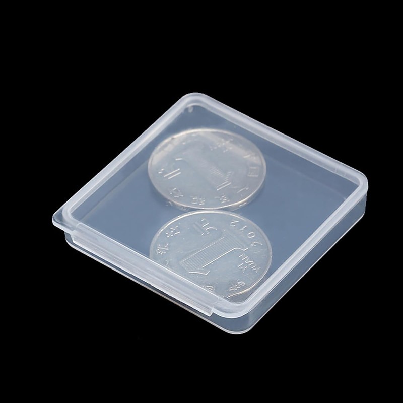 12 empty square mini clear plastic cases with cover for