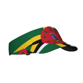 Cute Dominica Flag Hats Men Women Sports Sun Visor Hats Cute Flag Print Sun Protection Cap Hat