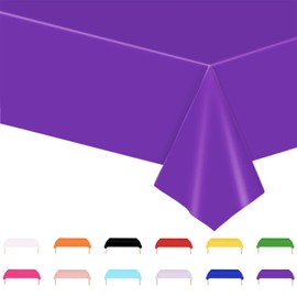 POPOYU Purple Party Table Cloth,Large Purple Table Cover,137 * 274cm Royal Purple Party Tableware Dark Purple Table Cover Table Cloth for Kids Adults Birthday Wedding Royal Party Supplies Table Decor