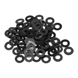 TOP-VIGOR 80Pcs Black Nylon Flat Washers, M5 x 10mm x 1mm Insulating Round Seal Spacer Tap Sealing O Ring Gasket for Faucet Pipe Water Hose