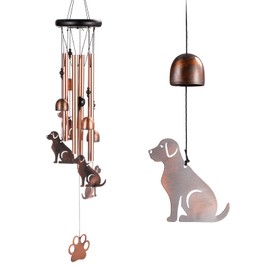 Dog Wind Chimes for Outside Pet Memorial Gifts for Loss of Dogs Aluminum Bells Tubes Remembrance Windchime with S Hook for Garden Yard Patio Hanging Decor Housewarming Gift