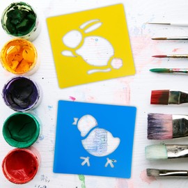 Plastic Easter Animal Spring Art Stencils Template Set for Kids Drawing Set of 6 by BCreative ®