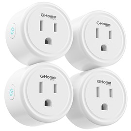 GHome Smart 5G 15A Smart Plugs, WiFi Smart Plugs Work with Alexa and Google Home, Smart Home WiFi Outlet with Remote Control & Timer, 5GHz and 2.4GHz Wi-Fi Compatible, ETL FCC Listed, White, 4 Pack