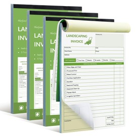 Harfesto Professional Garden Invoice Receipt Book, Landscaping Invoice Book for Small Business - 5.7 X 8.3 in, 2-Part Carbonless Work Order Forms, 200 Sets (4 Books) - Lawn Care Equipment Accessories