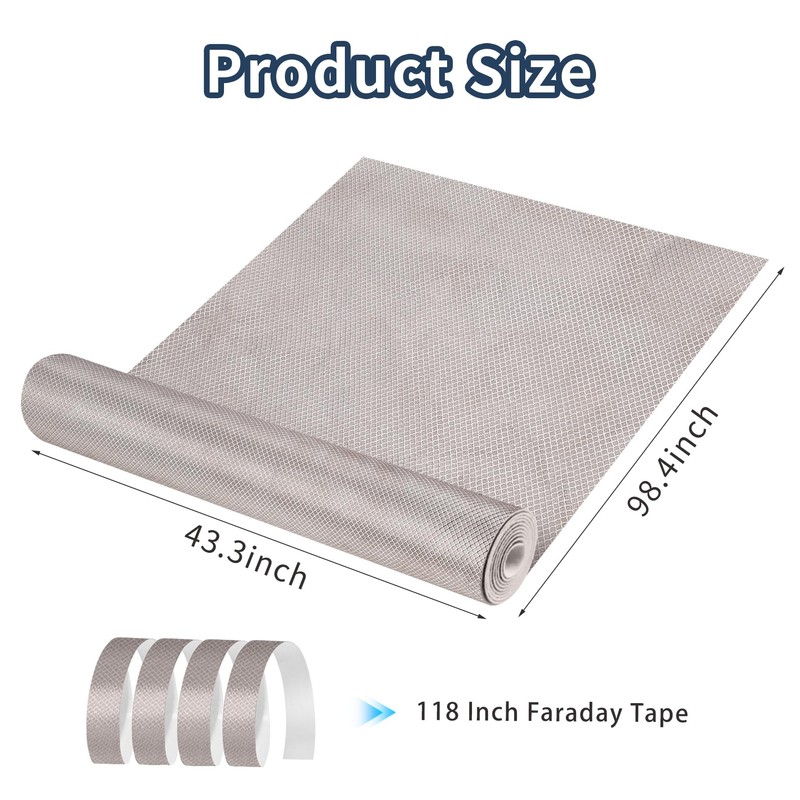 Faraday Fabric Military Grade Fabric 98×43 inch Nickel Copper Faraday