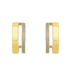 s.Oliver 2037981 Women's Stainless Steel Hoop Earrings, 1.7 cm, Gold, Comes in Jewellery Gift Box, Stainless Steel, None