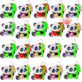 30 Packs Rainbow Bulk Panda Mini Pop Fidget Bubble Gift for Boys Girls Birthday Holiday Party Favors, Classroom Anxiety Stress Reliever Student Rewards