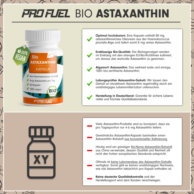 Organic Astaxanthin Capsules 120x - Optimal High Dose with 8