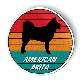 American Akita Dog Magnet for Car Fridge Locker Metal Door - 5"