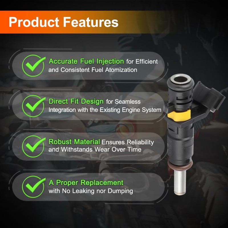 TOTMOX Car Injector Replacement 4pcs 2 Pin Injector Injector Compatible