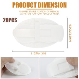 YOLUFER 20Pcs Catheter Holder,Legband Holder Sticker,Adhesive Patch Catheter Stabilization Device for Man Women, White