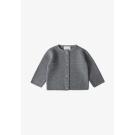 Stellou & friends Cardigan for Baby and Toddler with Buttons in Wood Look, Girls and Boys, High-Quality Clothing Made of 100% Cotton, Perfect for Autumn and Winter, Oeko-Tex Certified, darkgray