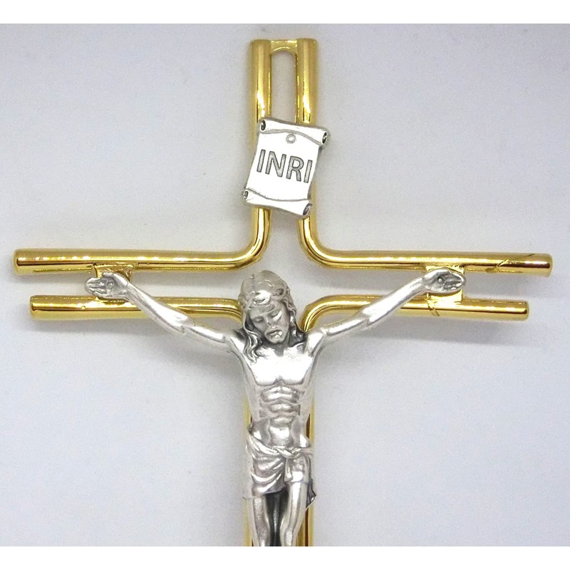 GTBITALY Silver and Gold Italian Wall Cross 20cm
