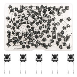 120個 ミニマイクロタクタイルプッシュボタンスイッチ 6x6x5mm、2 PinMomentary Tackプッシュボタンスイッチ PCBホールブレッドボード経由