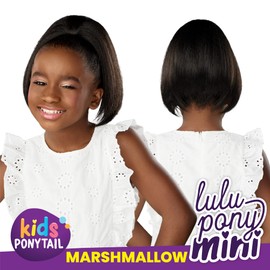 Sensationnel Lulupony mini cotton candy - marshmallow ponytail drawstring for kids synthetic pony up do wig piece (1B OFFBLACK)
