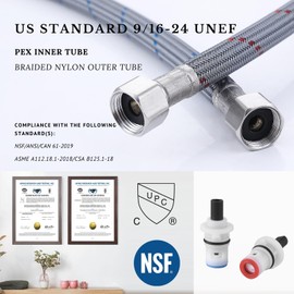 SevenGelok Black Bathroom Faucet 3 Hole Widespread Bathroom Faucet 8 Inch with Sink Pop Up Drain with Overflow Set Two Handles SUS304 Stainless Steel Vanity Faucets 8-12 Inches Matte Black, SFD2+SD-BK