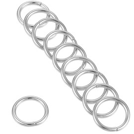 TOP-VIGOR 20Pcs Metal O Rings, 8mm ID 1.3mm Thickness Multi-Purpose O Rings Buckles,Non-Welded O-Ring Buckle, Metal Rings Heavy Duty for Craft Belt Purse Bag Making Hardware, Silver Tone