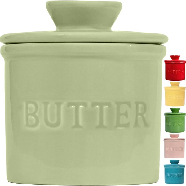 PriorityChef Butter Crock with Lid, On Demand Spreadable Butter, French