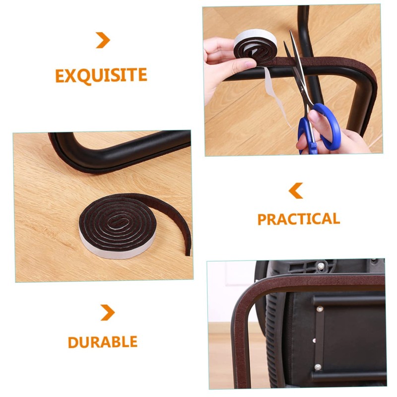 Tofficu 2Pcs Heavy Duty Self Stick Felt Furniture Strip Durable