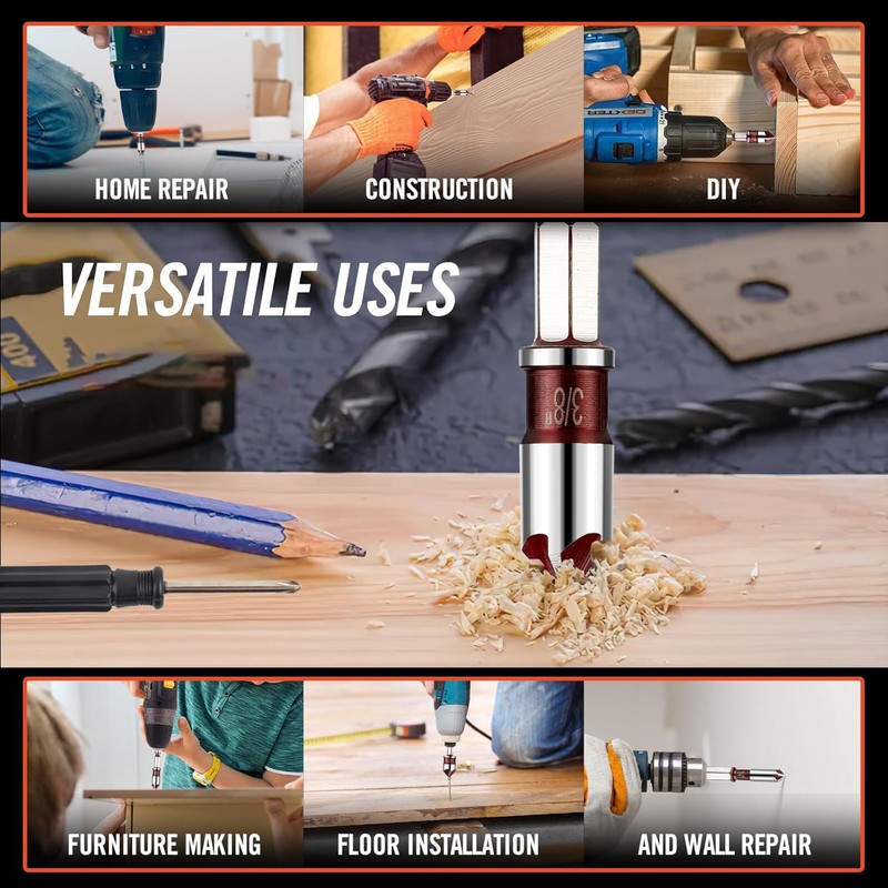 Yuentoen Countersink Drill Bit Set, Countersink 82°, HSS Countersink and