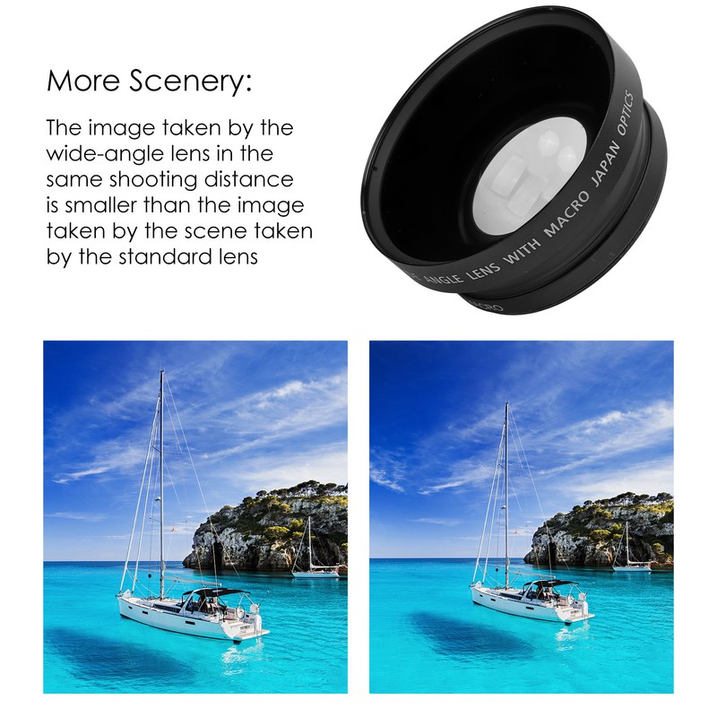 72mm 0.43X Wide Angle Macro Lens for Camera Lens with