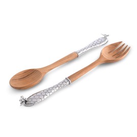 Vagabond House Pewter Little Bees Salad Server Set 13 inch Long