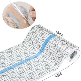 TOPJOWGA Waterproof Transparent Bandage, 15 cm x 10 m Waterproof Transparent Film Roll, Waterproof Plaster Bandage, Clear Film Bandage Tape, Wound Bandage, Fixer, Plaster Bandage